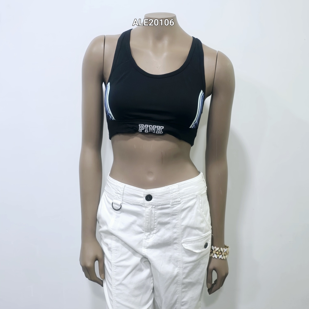PINK Victoria's Secret Ultimate Black Sports Bra with Blue Accents Size Medium - Picture 11 of 12